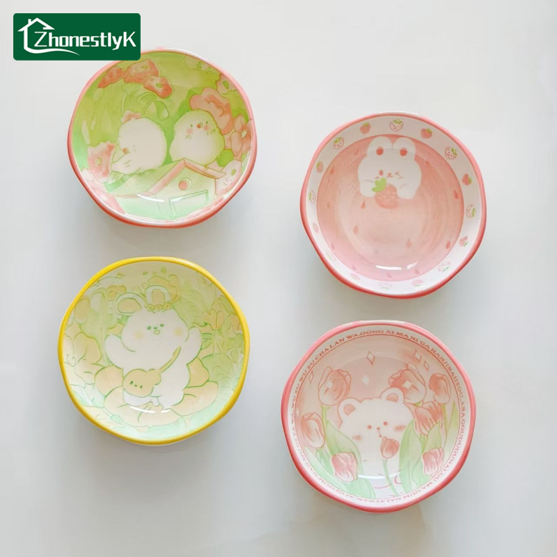 4Pcs Cute Rabbit and Bird Tast - Sauce Dipping Cup 评论和价格