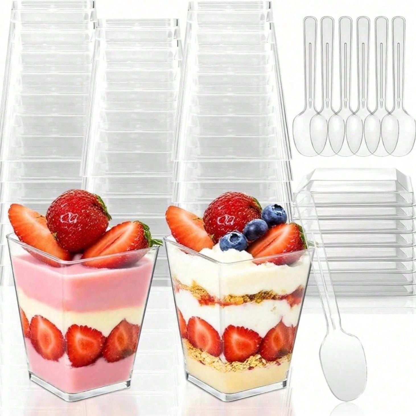 50Pcs 5 Oz Square Clear Plasti - Meal Prep Template 评论和价格