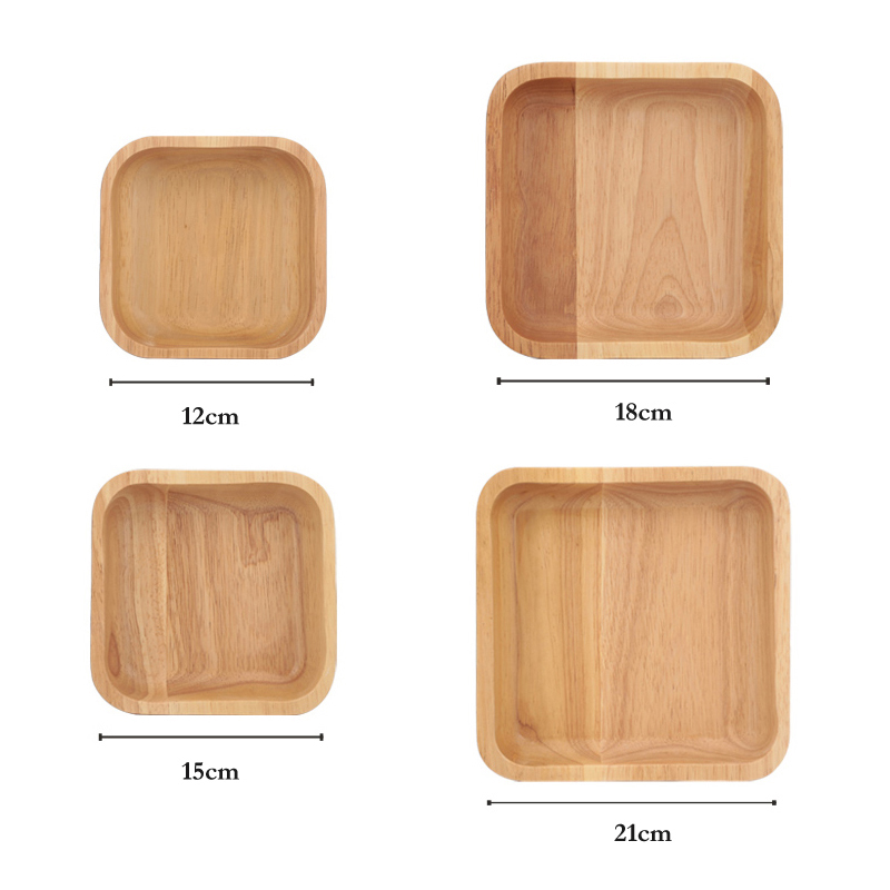1Pc Square Wood Bowl 4 Size Fr - Meal Prep Bowl 评论和价格