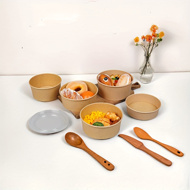 15/30PCS Kraft Paper Bowls Dis - Meal Prep Bowl 评论和价格