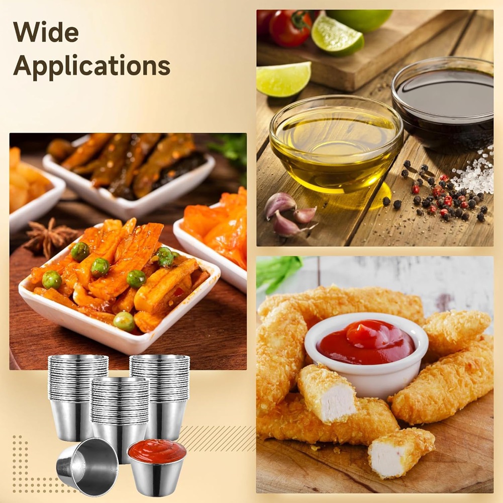 J1UL1N 60 Pcs Stainless Steel  - Sauce Dipping Cup 评论和价格