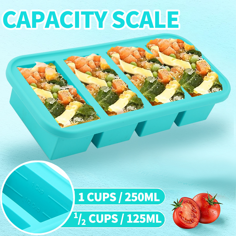 4 Covered Silicone Freezer Mol - Meal Prep Template 评论和价格