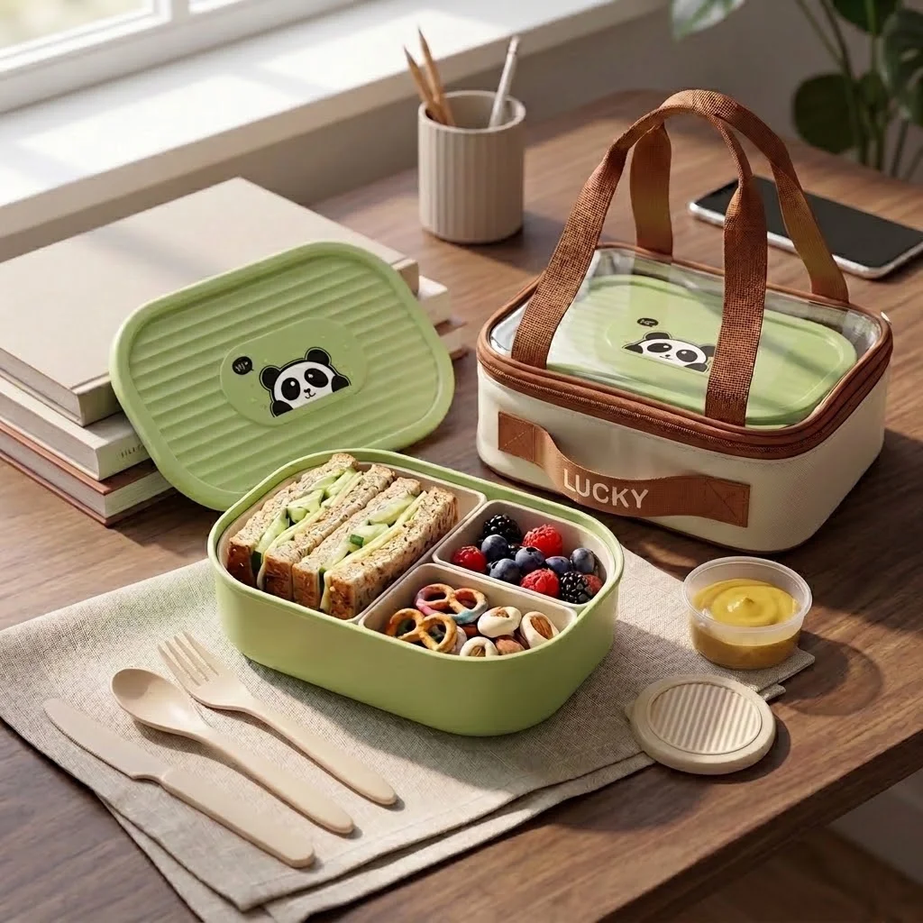 Kids Bento Lunch Box with Lid  - Meal Prep Or Prep Meal 评论和价格