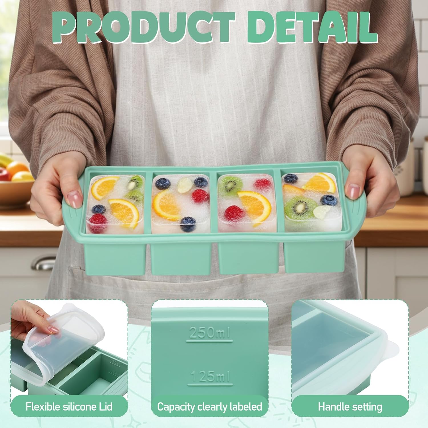 Silicone Freezer Tray with Lid - Meal Prep Template 评论和价格