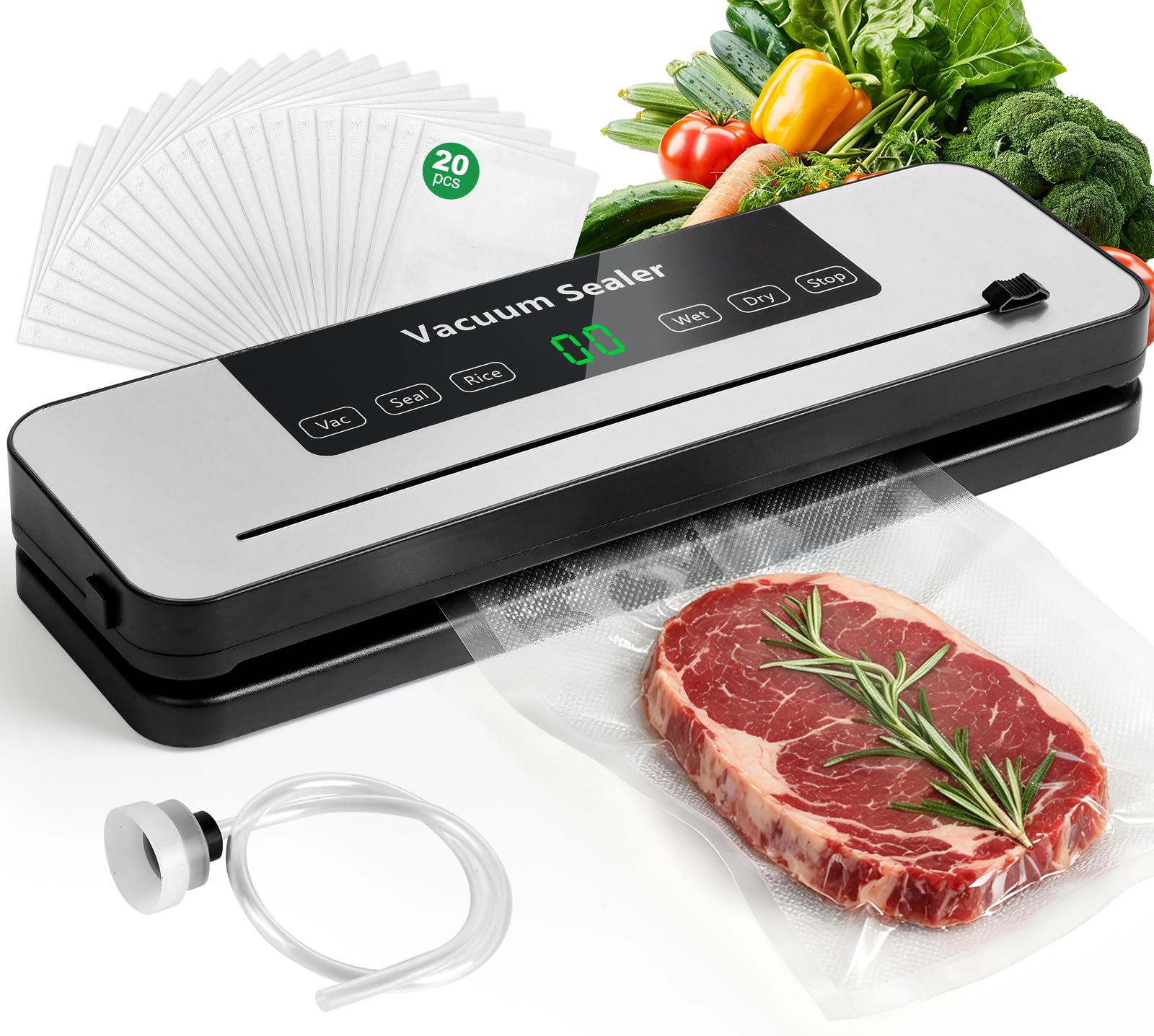 Food Vacuum Sealer Machine 6 M - Meal Prep With Rice 评论和价格