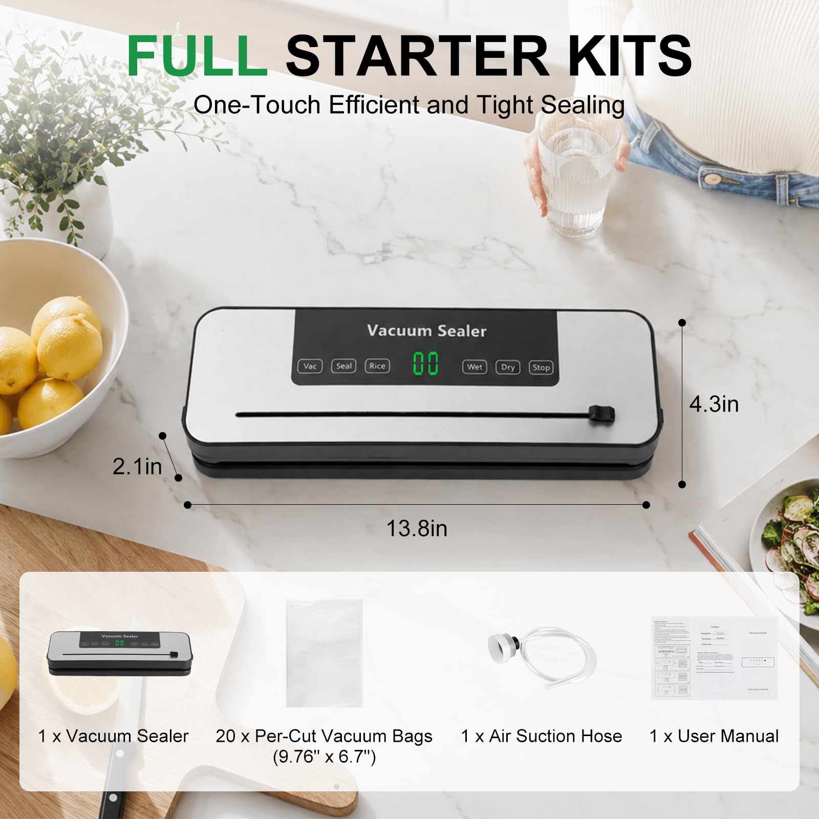 Food Vacuum Sealer Machine 6 M - Meal Prep With Rice 评论和价格